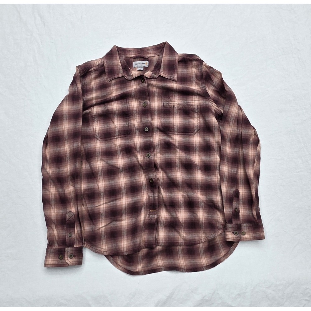 Carhartt Women's Plaid Longsleeve Button Down Shirt Size Large